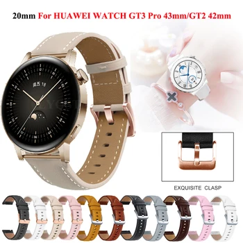 20mm curea din Piele Pentru Ceas Huawei GT3 Pro 43mm Magic Watch2 42mm Sport Brățară Pentru Ceas Huawei GT 2/GT 3 42mm/Onoare Ceasul ES