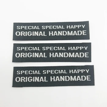 Original Țesute Manual Etichete Cu Fericit Pentru Etichete De Haine Manopera De Cusut Eticheta Pentru Pungi De Cadou Hand Made Haine Tag