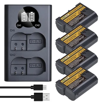 RO-EL15C Baterie / Dual Încărcător de Baterie pentru Nikon EN-EL15,EL15A,MH-25,MH-25a,Z5,Z6 II,Z7,Z7II,Z8,D600,D750,D800E, D810, D7100